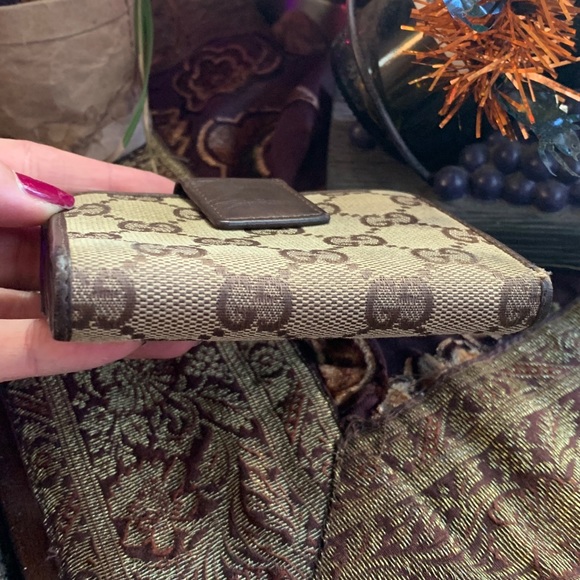 1DAY SALE🔥Authentic GUCCI Monogrammed interlocking GG canv /leather snap wallet - Picture 12 of 16